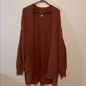 Women’s Dark Orange Knitted Cardigan - Brand Aerie